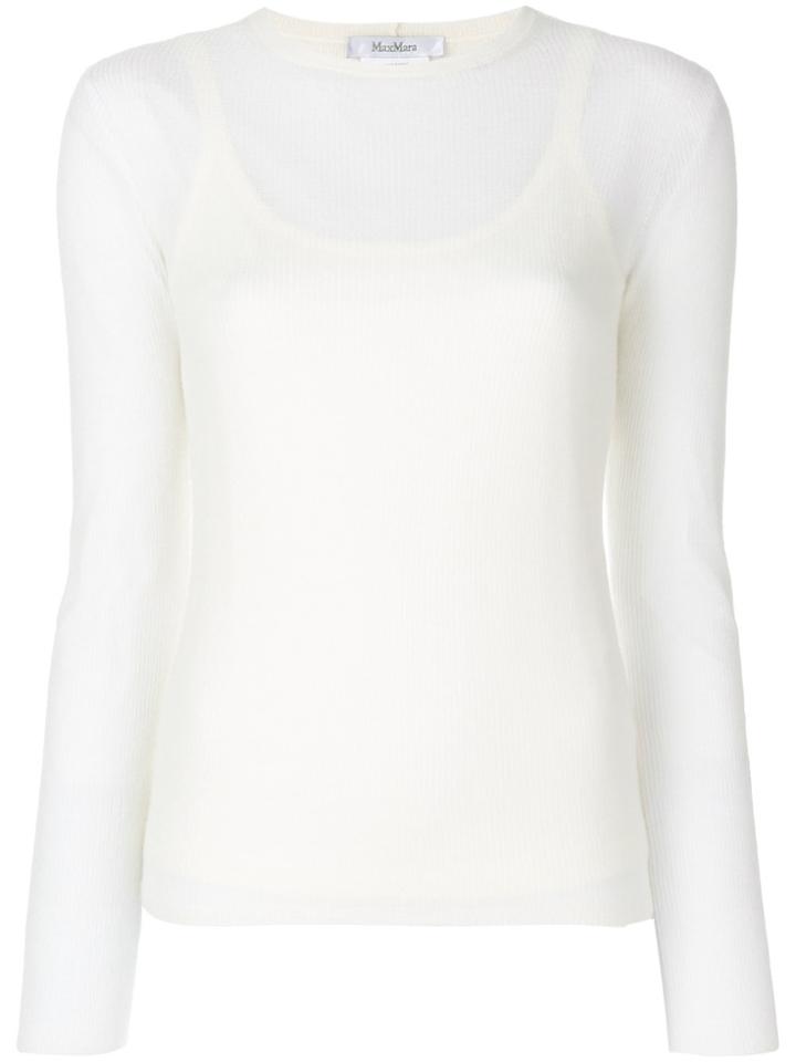 Max Mara Layered Knit Top - White