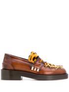 Marni Leopard Panel Chunky Loafers - Brown