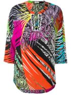 Etro Pattern Print Tunic, Women's, Size: 46, Black, Silk/glass/viscose