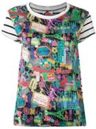 Ultràchic Neon Print T-shirt, Women's, Size: Large, Green, Silk/spandex/elastane/linen/flax