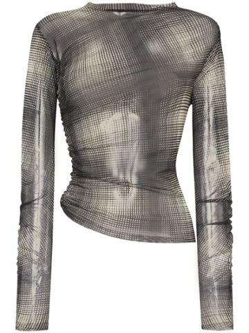 Supriya Lele Sheer Dot-print Top - Black