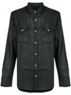 John Varvatos Waxed Button Shirt - Black