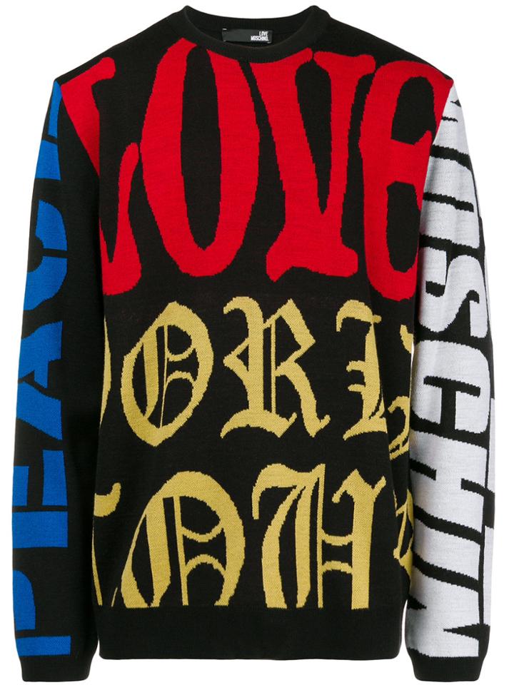 Love Moschino Colour-block Logo Sweater - Black