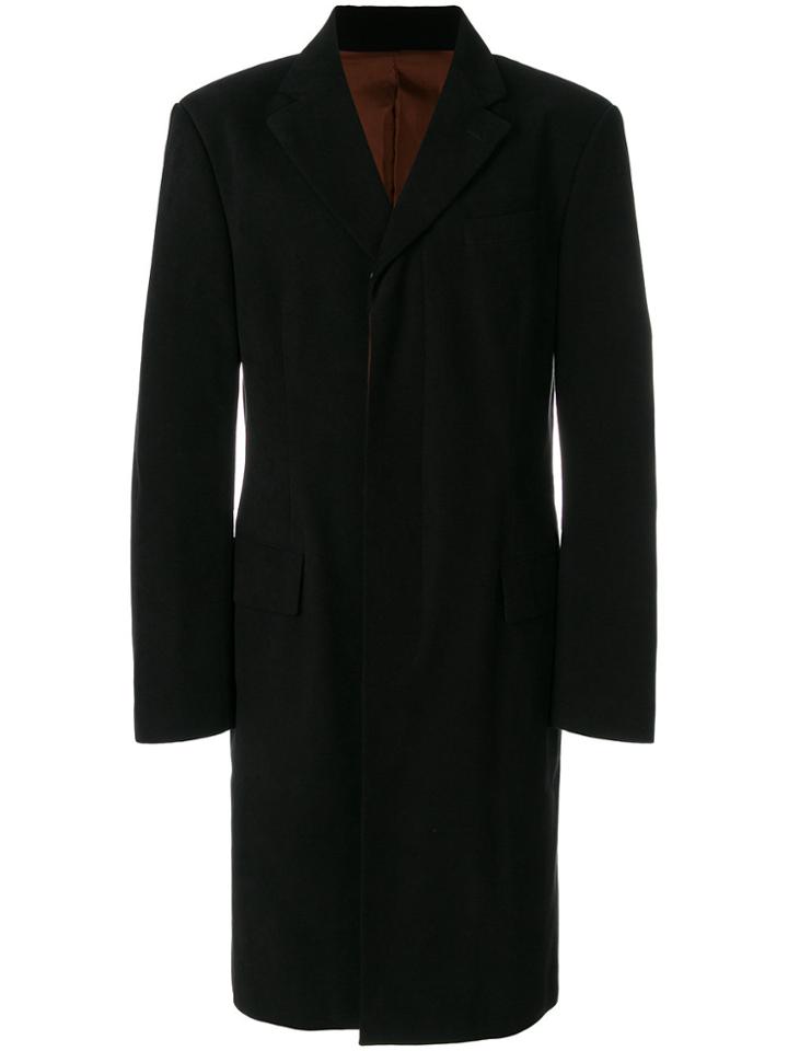 Jean Paul Gaultier Vintage Concealed Fastening Midi Coat - Black