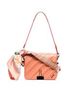 Off-white Pink Quilted Bulldog Clip Leather Shoulder Bag