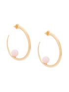 Khiry Sphere Detail Hoop Earrings - Metallic