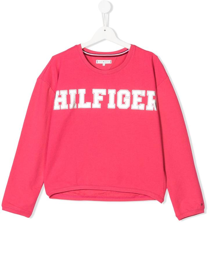 Tommy Hilfiger Junior Logo Sweatshirt - Pink & Purple