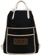 Fendi Logo Patch Backpack - Black