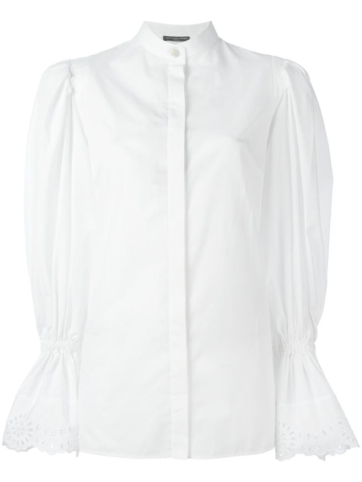 Alexander Mcqueen Exaggerated Sleeve Blouse, Women's, Size: 42, White, Cotton