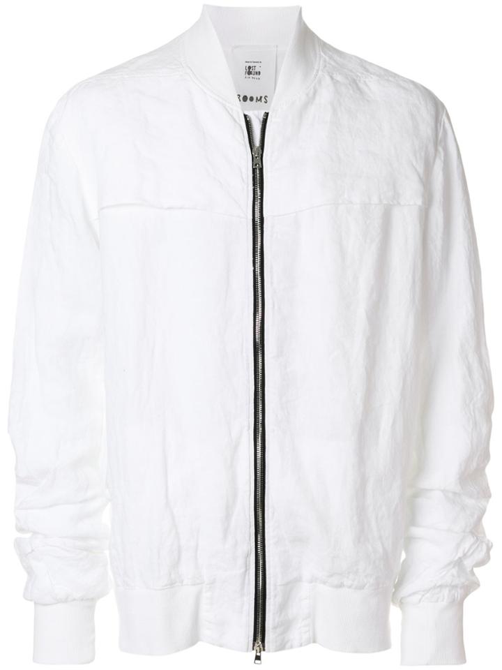 Lost & Found Rooms Long Sleeved Bomber Jacket - White