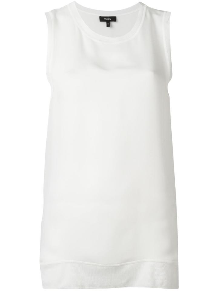 Theory - Sleeveless Tank Top - Women - Silk/rayon - S, White, Silk/rayon