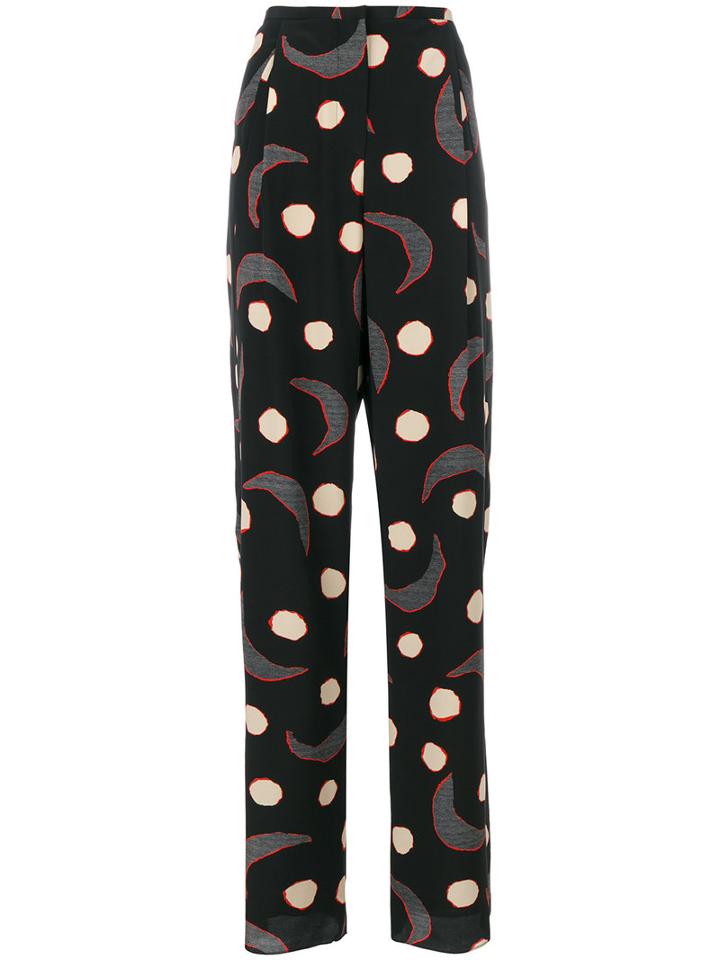 Giorgio Armani - Printed Trousers - Women - Silk - 40, Black, Silk