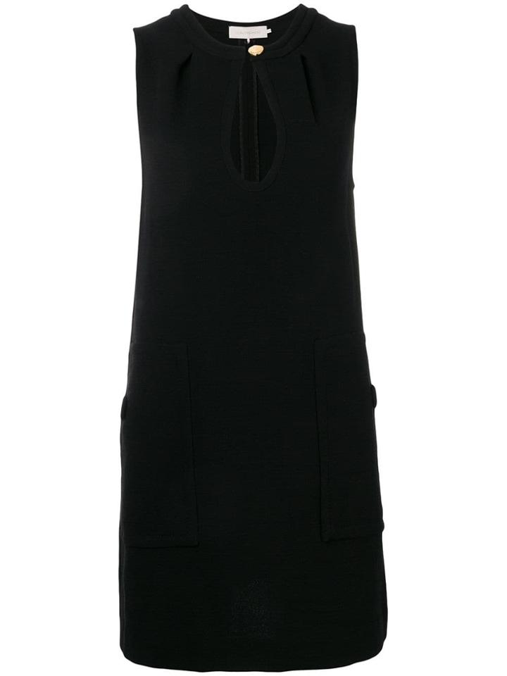 L'autre Chose Keyhole Shift Dress - Black