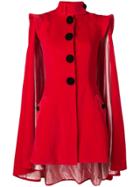 Palomo Spain Velvet Cape Jacket - Red