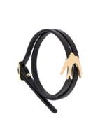 Mcq Alexander Mcqueen Mini Swallow Wrap Bracelet, Women's, Black