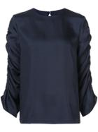 Tibi Gathered Sleeved Blouse - Blue