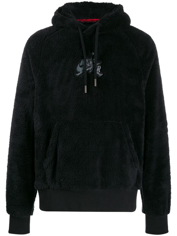 Jordan Logo Patch Fleece Hoodie - Black