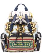 Burberry Multicoloured Logo Archive Scarf Backpack - Blue