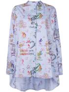 Vivienne Westwood Anglomania High Low Hem Printed Shirt - Blue