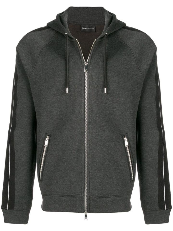 Emporio Armani Zip Front Hoodie - Grey