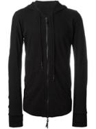 11 By Boris Bidjan Saberi Fitted Zip Hoodie, Men's, Size: Large, Black, Cotton