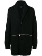 Alexander Mcqueen Zip Detail Cardigan - Black