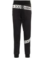 Dolce & Gabbana Logo Tape Cotton Sweatpants - Hnt37 Logo Fdo. Nero
