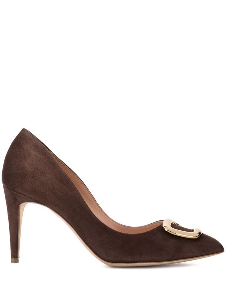 Rupert Sanderson Embellished Heeled Pumps - Brown