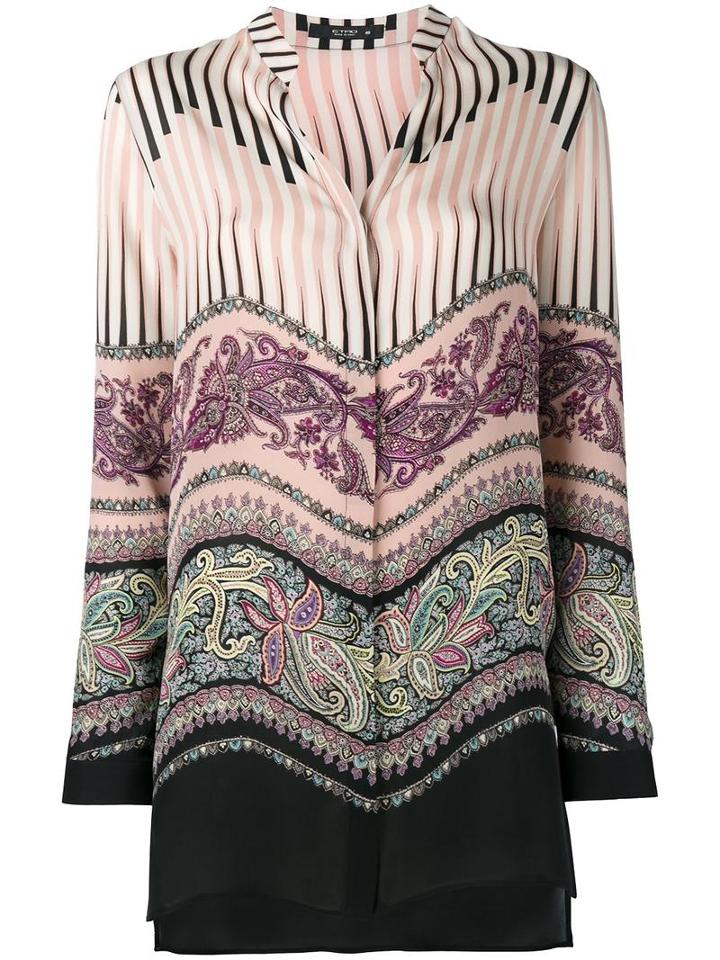 Etro Mixed Print Blouse, Women's, Size: 40, Nude/neutrals, Silk