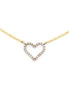 Rosa De La Cruz Micro 18k Gold And Diamond Heart Necklace