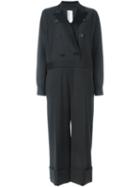 Antonio Marras Double Breasted Jumpsuit, Women's, Size: 38, Black, Viscose/ramie/acetate/cotton