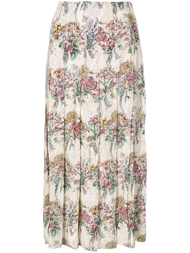 Gucci Floral Print Skirt - Metallic
