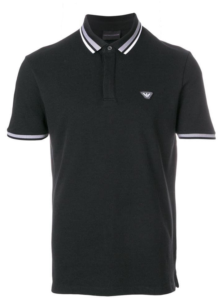 Emporio Armani Logo Polo Shirt - Black