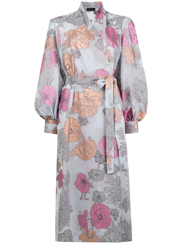 Stine Goya Floral Print Robe Dress - Blue