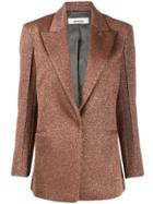 Circus Hotel Lamé Slim Fit Blazer - Brown