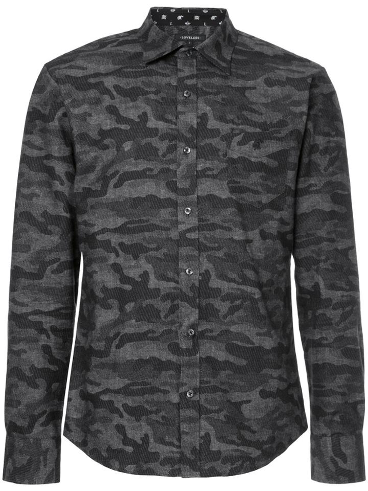 Loveless Camouflage Print Shirt - Grey