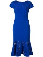 Marchesa Notte Peplum Hem Dress, Women's, Size: 16, Blue, Polyester