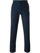 Etro Straight Leg Trousers, Men's, Size: 48, Blue, Linen/flax