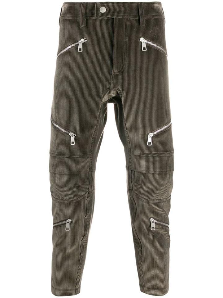 Neil Barrett Zip Corduroy Trousers - Brown
