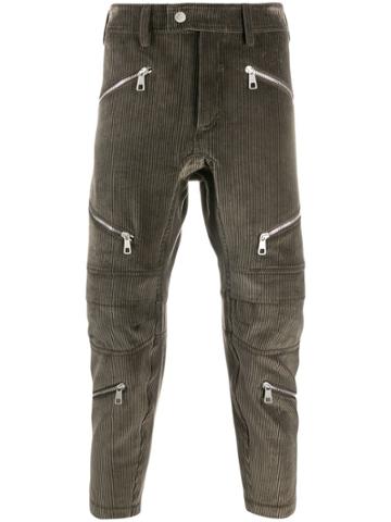 Neil Barrett Zip Corduroy Trousers - Brown