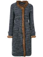 Dolce & Gabbana Vintage Fur Trim Bouclé Coat - Multicolour