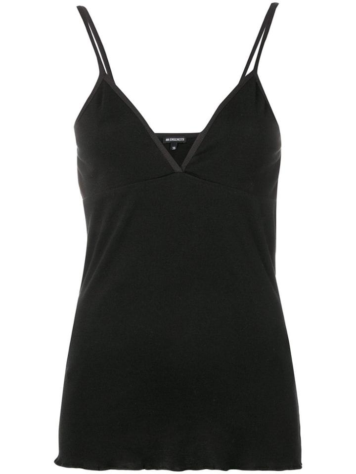 Ann Demeulemeester V-neck Slip Top - Black