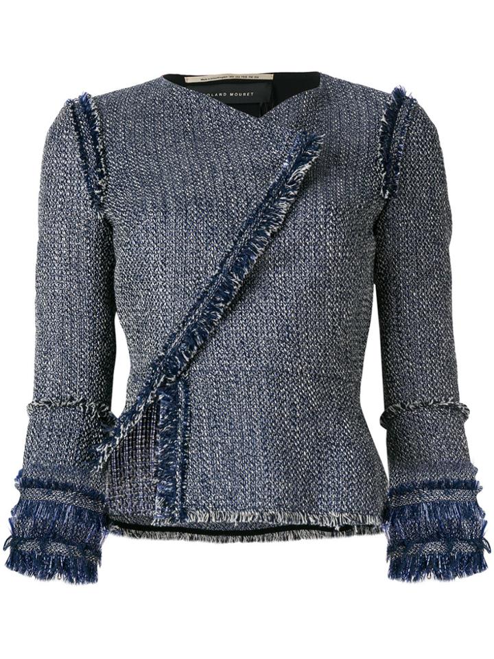 Roland Mouret Denim Frayed Jacket - Blue
