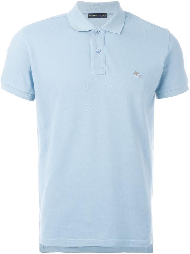 Etro Pique Polo Shirt, Men's, Size: M, Blue, Cotton