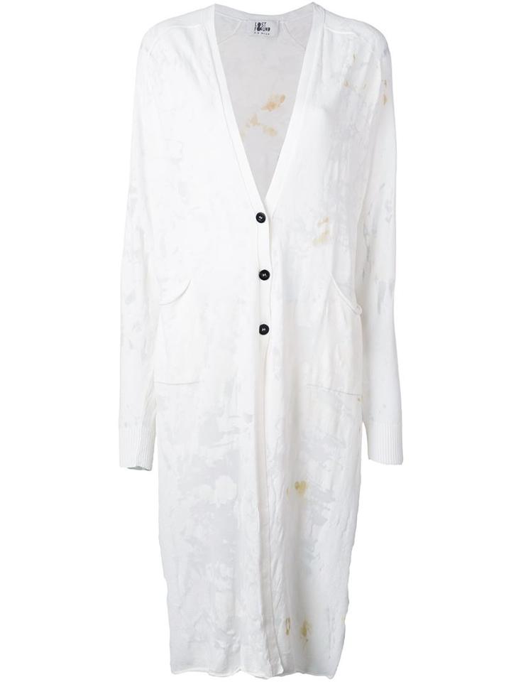 Lost & Found Ria Dunn Buttoned Cardi-coat, Women's, Size: Large, White, Cotton/polyester