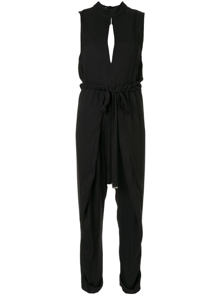 Symetria Enfold Belted Jumpsuit - Black