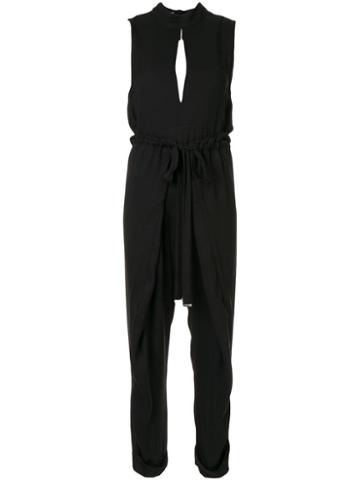 Symetria Enfold Belted Jumpsuit - Black