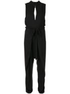 Symetria Enfold Belted Jumpsuit - Black