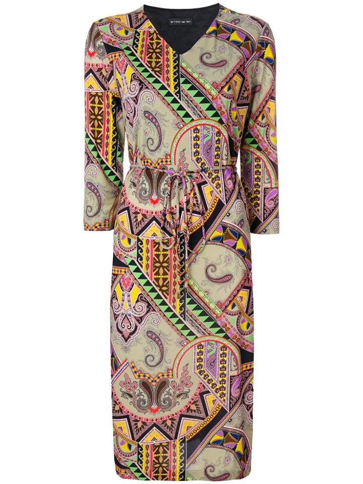 Etro Printed Midi Dress - Green