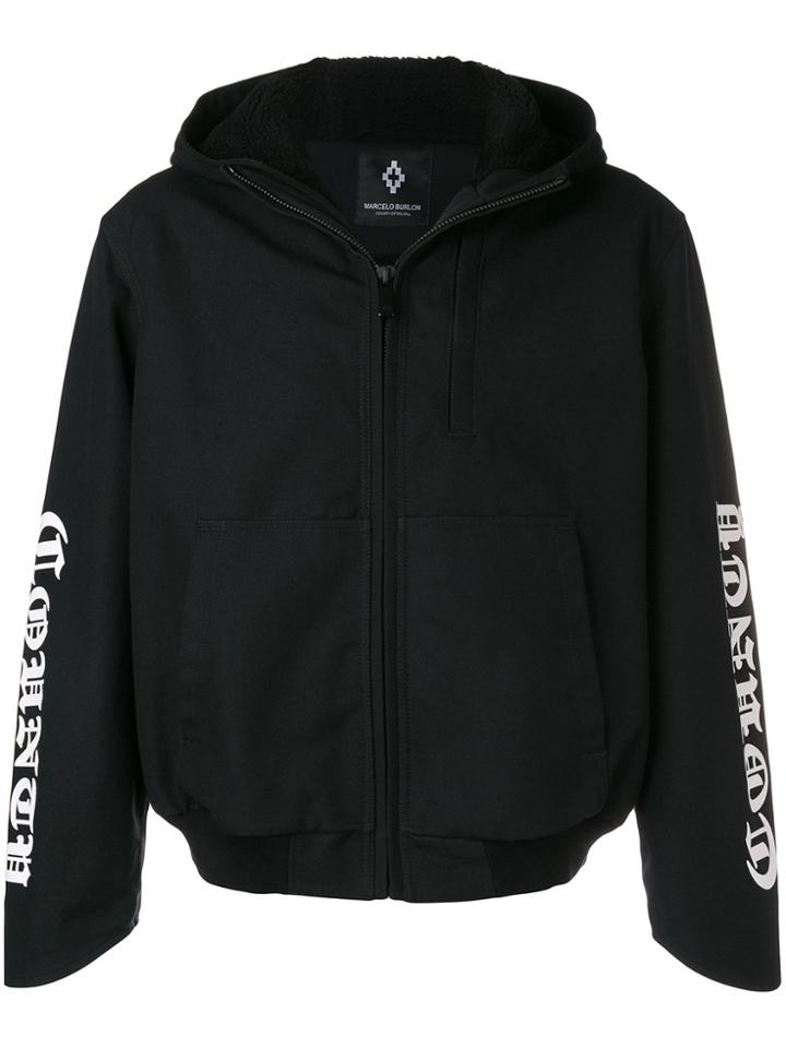 Marcelo Burlon County Of Milan Side Printed Bomber Jacket - Black